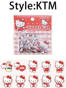 Sanrio 100张Hello Kitty、Kuromi、My Melody、Pochacco卡通贴纸，文具用品，生日礼物（部分贴纸随机发货）