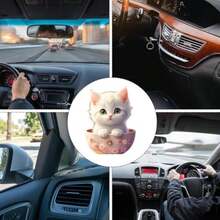 Clip de ventilación para ambientador de gato,Clip de ventilación para ambientador de coche de dibujos animados | Precioso clip de aromaterapia para salida de aire de coche con forma de gato - Difusor(D D) - Multicolor - Ver 5