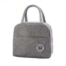 1-Piece Leak-Proof Insulated Lunch Bag - Fashion Tote Design With 5-Layer Thermal Lining Maintains Temperature For 5 Hours (Hot/Cold). Water-Resistant Exterior With Reinforced Seams And Easy-Clean Interior For Daily Office, School Or Outdoor Use. Adjustable Shoulder Strap And Multiple Pockets Provide Functional Style For Meal Transport - 灰色 - 查看 9