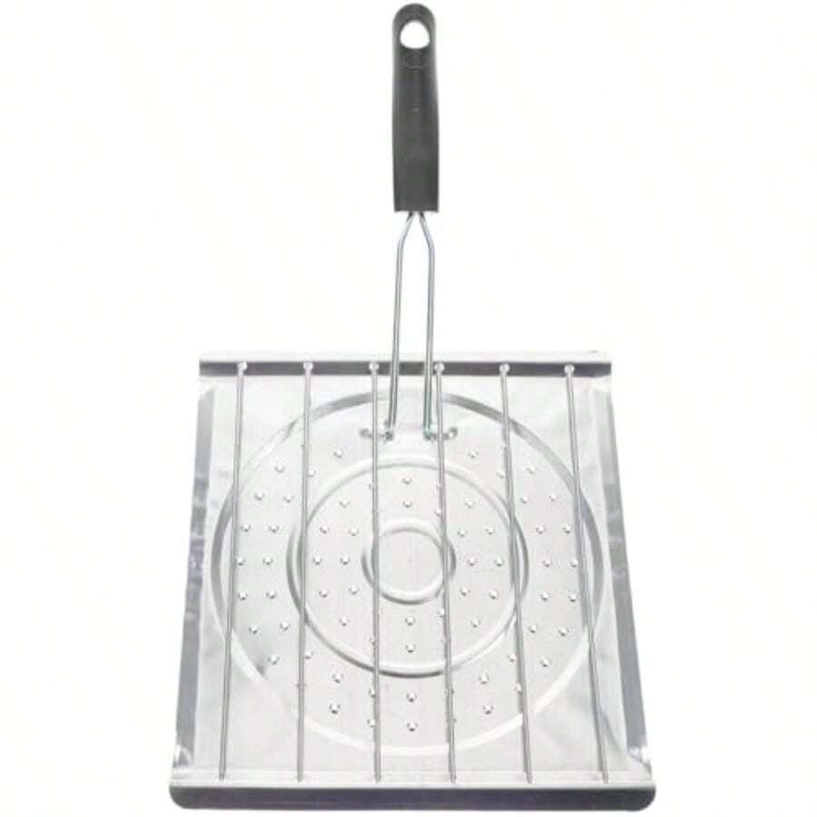YQQ Parrilla Para Asar Estante Perforado De Metal Sin Revestimiento Con Mango Aislante Para Camping Cocina Pan Carne Verduras 15.35X7.87 Pulgadas2179 - Pago - Ver 1