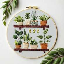 Simple Flower For Teenager Embroidery Kit With Thread, CN EN Instruction,Stamped Cloth,Needles DIY Gift For Student - Multicolor - View 3