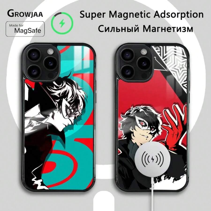 P-Persona 5 Anime Phone Case Compatible With  16 15 14 13 12 11 Pro Max Plus Mini New Magsafe Mirror Wireless Magnetic Cover Compatible With  17 Pro Case,  17 Pro Max Case,  17 Case,  16 Pro Case - Z3 - Xem 1