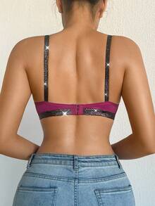 3 pièces/set Soutien-gorge à armatures avec décoration en nœud, soutien-gorge ajustable confortable et de soutien - Multicolore - Voir 2