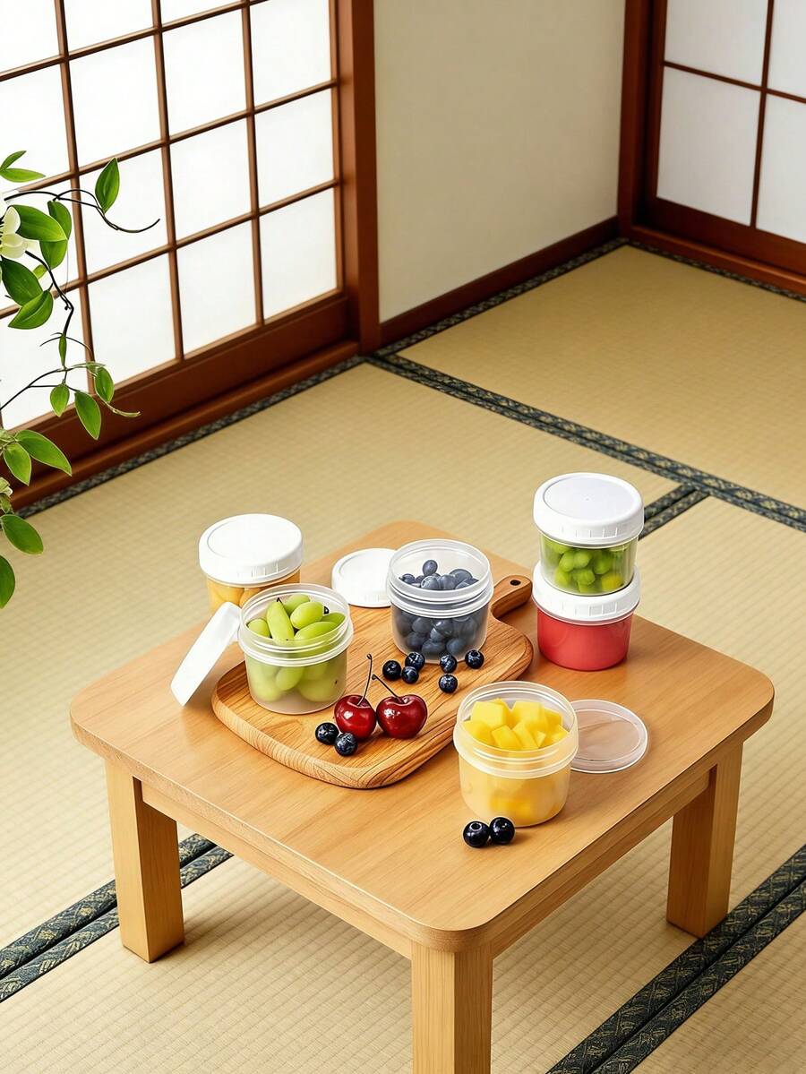 8pcs Reusable Small Food Storage Containers With Leakproof Screw Caps, Stackable Freezer For Fruits Snacks Sauces, Meal Prep Kitchen Organizer