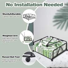 Flat Napkin Holder With Weighted Arm, Windproof Paper Towel Dispenser, Suitable For Indoor And Outdoor Use, Black Metal Napkin Dispenser, Applicable For Hotel, Restaurant, Cafe, Living Room, Bedroom, Office, Bathroom, Dining Table, Dormitory, Wedding, Party And Other Occasions - Multicolor - View 5