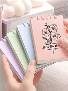 1 Piece Of Personalized Loose-Leaf Mini Notebook, Customized Name And Letter Pocket Book, Customized Name Initials Flower, Office Supplies, Portable Notebook Customization, High Aesthetic Notebook, Suitable For Office Records, Meeting Records, Study Records; Graduation Season Customized Notebook, - Multicolor - View 5