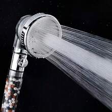 1个透明手持花洒，高压花洒，多种喷淋模式，一键关闭 - 銀色 - 查看 3