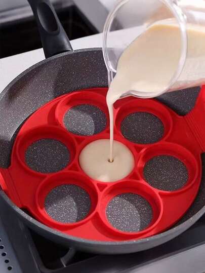 2pcs 7-Cavity Nonstick Pancake & Egg Mold Baking Pan - Heavy-Duty 7-Compartment Breakfast Maker Suitable For & Commercial Kitchens, Easy-Clean Durable Pancake Pan For Restaurants, Hotels, Bed & Breakfasts