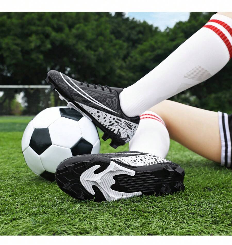 Men Soccer Shoes - Black Spikes - View 1