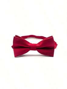 1pc Women Solid Bow Tie Durable, Versatile, And Stylish For Weddings Parties Holidays Casual Men Necktie - 紅色 - 查看 5