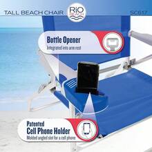 NEW Rio Beach - Silla de Playa - Raya azul, blanca y verde - Ver 7
