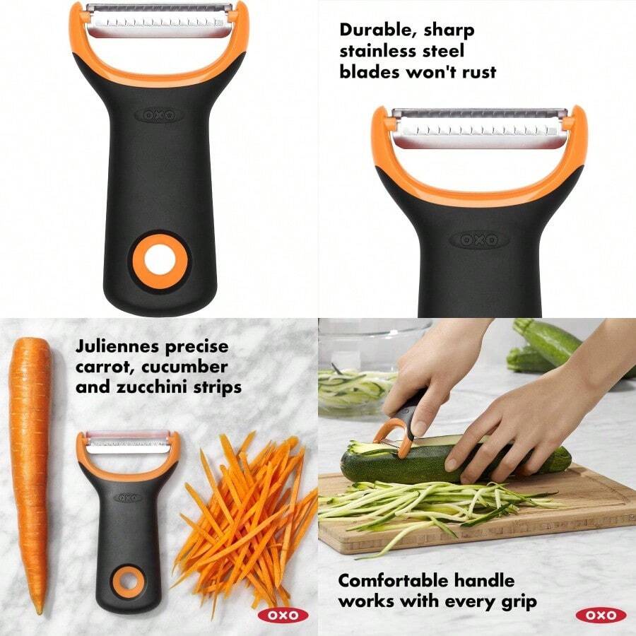 PZW Oxo OXO Prep Julienne Peeler Stainless Steel Black2537 - Naranja - Ver 1