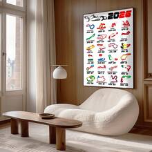 1张无框2026年方程式赛车赛道日历海报，体育主题墙面艺术，赛车装饰，汽车主题印刷品，适用于卧室、宿舍、办公室、客厅、派对装饰，最佳礼物之选，生日礼物，趣味海报，房间装饰，卧室，房间装饰，装饰，墙面印刷品，印刷品，海报，复古装饰，卧室装饰，大学宿舍必备 - 彩色 - 查看 3