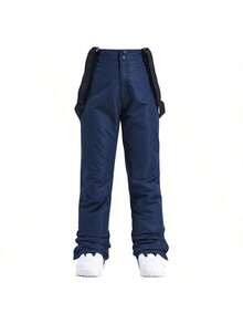 Unisex Ski Pants, Warm, Windproof And Waterproof Snow Pants, Adjustable And Removable Suspenders, Backpacking Pants, Winter Mountaineering Pants - 藏蓝色 - 查看 3