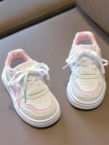 1 Pair Girls' Soft Bottom Sneakers, Toddler Walking Shoes, New Sweet Princess Shoes, Lightweight Versatile Outdoor Casual Shoes For Girls - Pink - View 4