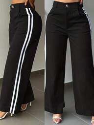 [Elegant & Sexy Pants] Women's Elegant & Sexy Straight-Leg Pants | Non-Stretch Trousers, Suitable For Office, Party, Daily Wear - Machine Washable, Breathable Fabric, Simple Design, Casual Homewear, Fashion Enthusiast's Choice - Stylishworldwide.Com