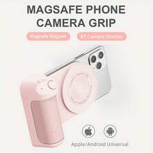 Magnetic Phone Camera Handle, Portable And Easy To Hold, Phone Holder, Video Blog Accessory, Compact Design, Durable ABS Material, Phone Holder, Phone Stabilizer, Social Media User, Travel Photographer - Baby Pink - View 1