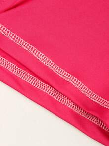 FQLWL Women's Casual Street Style Tracksuit, Printed Zip-Up Hoodie And Pants Set, Long Sleeve 2-Piece Outfit - Hot Pink - View 4