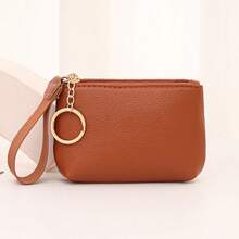 Nueva cartera con patrón de litchi, bolso pequeño, bolso de mano con cuerda colgante, cartera de mujer, billetera mini, monedero, cartera de muñeca, cartera de viaje, soporte de insignia, cordón, portador de tarjeta de identificación - Multicolor - Ver 11