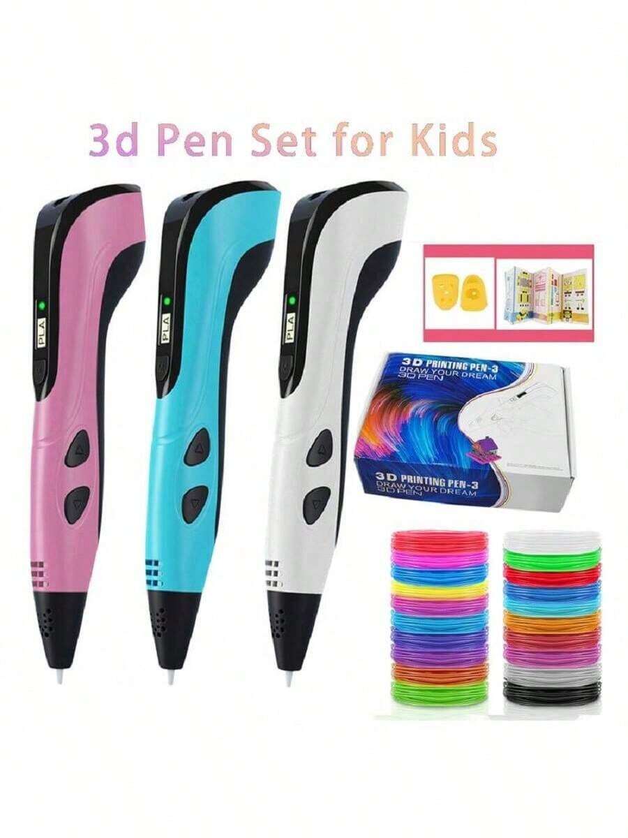 3D Printing Pen With Display - Includes 3D Pen, 3 Starter Colors Of PLA ...