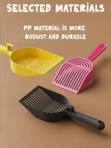 耐用PP材质猫砂铲，大铲面，可悬挂设计，用于清理猫砂盆。 - 彩色 - 查看 1