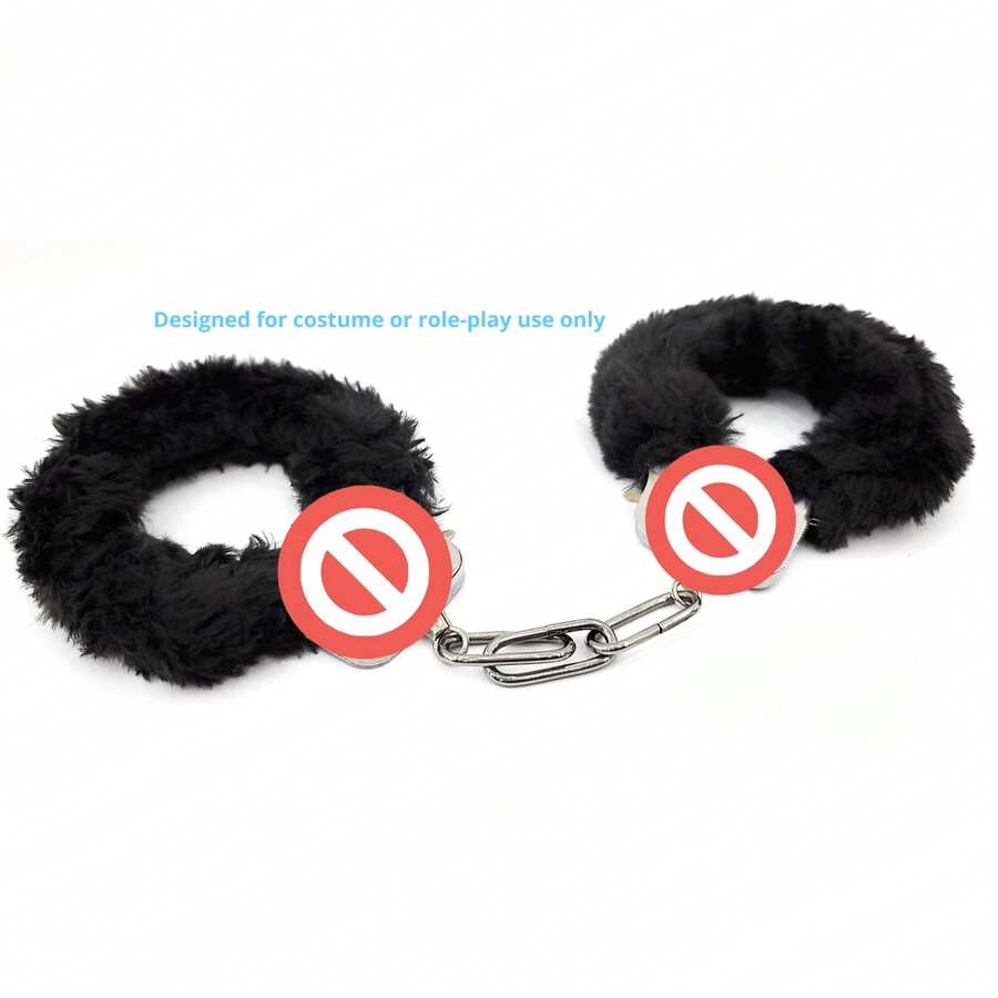 JASINCESS Toy Handcuffs Plush Toy Handcuffs Stage Costume Props Fuzzy ...