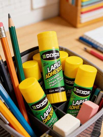 Material de papelería esencial para estudiantes y personal de oficina: 12 barras de pegamento sólidas.