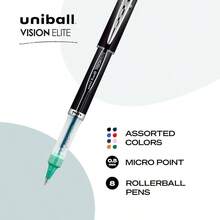 R-Sand Uni-Ball sion El Stick Micro Point Rollerball Pens 0.5mm 8 Cod Ink Pens 58092PP - Colores surtidos - Ver 4