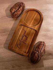 1pc Customized Wooden Tray - Elegant Design Perfect For Coffee Table Desserts, 1pc Personalized Customized Name Desktop Breakfast Plate, Afternoon Tea Tray, Unique Platter, Valentine's Day Gift, Cakes And Snacks | Ideal Choice For Restaurants And Kitchens,Delicate Romance, Perfect For Coffee Table Desserts, Cakes And Snacks, Ideal For Restaurants And Kitchens - Multicolor - View 4