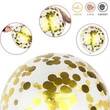 10-Inch Pink & White Metallic Chrome Gold Sequin Latex Balloons - Baby Pink & Gold Party Balloon Set, Suitable For Girls Birthday And Princess Theme Party Decorations - Multicolor - View 8