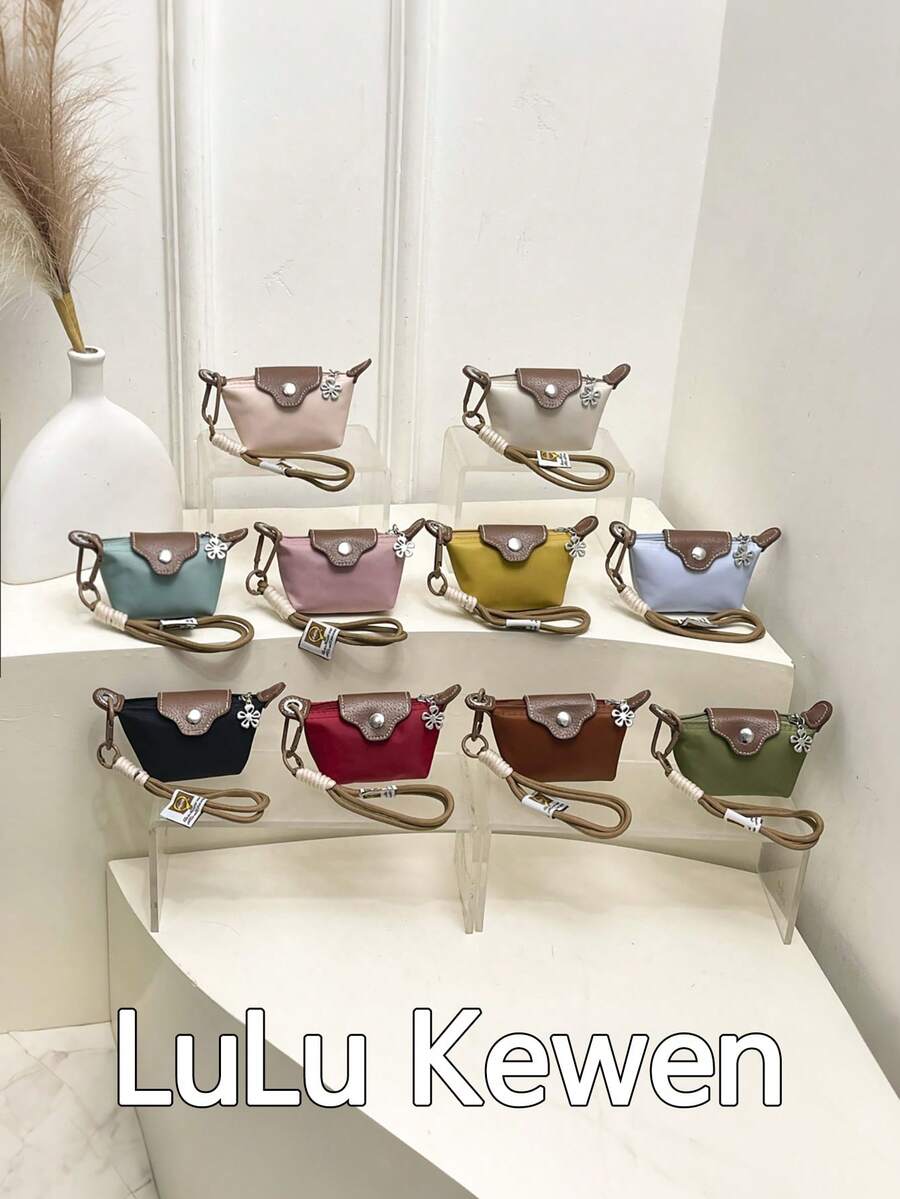 lulu kewen Modische und einfache Mini-Münztasche als Dekoration, die an Taschen in verschiedenen Farben aufgehängt werden kann. Kleine Geschenke können als Geschenke an die besten Freundinnen vergeben werden. Damen Geldbörse, Mini-Geldbörse, Portemonnaie, Handgelenktasche, Münzbörse - Verschiedenfarbig - Übersicht 1