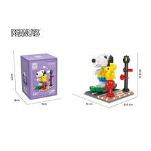SNOOPY 1件装微粒积木，小型历史卡通动漫系列玩偶，女孩礼物，创意随机款式，新年礼物，情人节礼物，复活节礼物[随机款式] - 彩色 - 查看 3