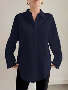 Blouse noire ELVA, style rétro luxueux à pois, coupe ample à manches longues, convient pour le port au bureau pour les femmes, y compris les hauts de travail, l'automne, la rentrée scolaire, la tenue de cérémonie de la rentrée scolaire, le style boyfriend pour les enseignants, la tenue de bureau décontractée, les vêtements d'hiver, les hauts pour le Nouvel An et l'été. Saint-Valentin, Nouvel An