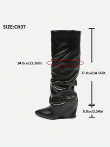 2025秋冬春夏新款欧美尖头高筒女靴，修身直筒靴，坡跟骑马靴