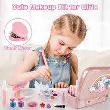 Set de Maquillaje para niñas, Lavable, , no tóxico, Juego de simulación de Princesas, Set de Juguetes de cosméticos, Regalo para niñas. - 1 - Ver 5
