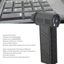 Dpofirs Plumero de Aire Eléctrico Mini Soplador de Chorro de 130000rpm Ventilador de Chorro Portátil Mini Soplador de Chorro Secador de Coche Tipo C Recargable para el Hogar Coche - como en la foto - Ver 5