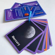 Lachilly Preschool Astronomy Solar System Flash Cards (15Pcs Double Sided) - Kids Planets & Space Educational Learning Cards Science Vocabulary Flashcards - Multicolor - View 8