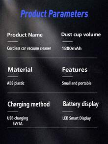 升级版便携式无线手持吸尘器，配备1800mAh可充电电池和强劲旋风吸力，是一款适用于汽车、办公室和家庭的强力无线吸尘器。