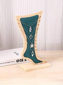 Suporte para colares em formato de pé, feito de bambu e madeira, criativo expositor para joias. - Multicolorido - Ver 12