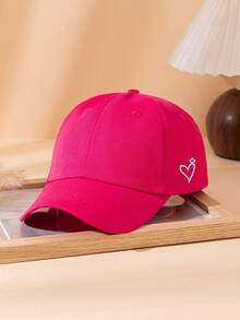 1pc Heart Crown Print Adjustable Women Baseball Cap, Suitable For Valentine's Day Theme, Daily Commute And Streetwear - Heart-shaped Baseball Cap - View 4