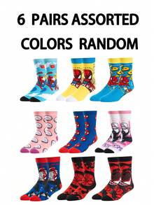 Marvel 9/6/3/1 Pair Comfortable Men's Super Hero Socks - Soft, Breathable, Good Elasticity, Moisture-Wicking, Stylish - Perfect For Gifting, Parties, Daily Wear And Casual Occasions. , Spider-Gwen, Suitable For All Seasons. - Multicolor - View 9