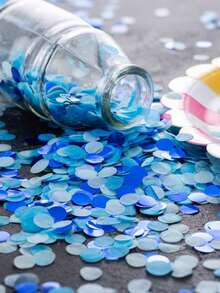 1pc Colorful Sequin Round Confetti Atmosphere Decor For Baby Birthday Party, Balloons & Paper Pieces, Suitable For Party Decoration - Multicolor - View 6