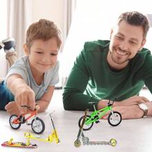 Kids Finger Boards & Finger Bikes - Silver Head, Gold Body - View 5