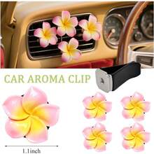 Car Flower Air Vent Clip, 2PCS Cute Tropical Daisy Flower Vehicle Air Conditioner Outlet Clamp, Charm Auto Interior Air Conditioning Decoration Accessories, Universal Fit - 粉色 - 查看 4