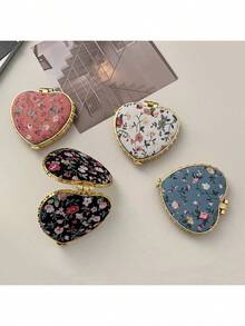 一款便携式心形折叠化妆镜，配有可爱的布艺镜套和印花图案——双面化妆镜，居家旅行皆宜。是送给女性、女孩、母亲、朋友和妻子的理想礼物。小巧便携，可放入口袋的化妆镜。适用于客厅、家居、卧室、浴室、家居装饰、旅行、婚礼、派对、生日、男士礼物、送给妈妈、爸爸、挚友、老师、新年礼物、配饰、趣味礼物、化妆品、价格实惠、房间装饰、梳妆台、旅行、卧室、化妆配件、镜子、化妆镜、迷你镜、小镜子、手持镜、便宜、圣诞袜礼物、化妆品、化妆工具、便宜商品、礼物、女士礼物、圣诞礼物、便宜、情人节、便宜商品、旅行、旅行必备、房间装饰、情人节礼物、便宜货、房间、1美元商品、度假必备、女士礼物、卧室、情人节、99美分 - 粉色 - 查看 5