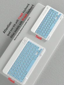 可拆卸无线蓝牙键盘保护套，兼容 iPad，内置 150mAh 电池和 Apple Pencil 收纳槽，兼容 iPad Air 第五代 (2022)、第四代 (2020)、第六代 (2024)、9.7 英寸、第七/八/九代、10.2 英寸、10 英寸，浅蓝色