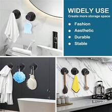 14.99 Lbs Capacity Vacuum Suction Cup Hooks, No Drilling Required, Suitable For Bathroom And Kitchen, Wall Mounted Towel Hooks, Christmas Wreath Hangers, Suction Cup Towel Bars, Bathroom Accessories - Multicolor - View 5