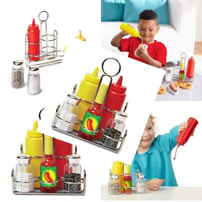 and Doug ¡Juguemos de Casita! Condimentos de Juguete Juego de Imitacion Organizador Resistente de Metal Efectos de Sonido Realistas 6 PiezasConveniente y duradero, favorito para niños