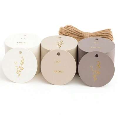 15/30/60 个带绳花卉感谢礼品标签，小巧的“感谢您与我们一同庆祝”礼品袋标签，适用于婚礼、婴儿派对、生日、秋季节日派对回礼（混合装）