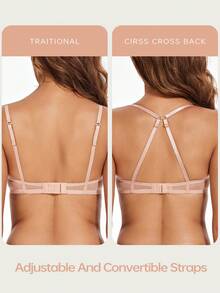 Wingslove 轻薄透气网眼文胸 - 珊瑚粉 - 查看 2